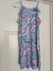 Lilly Pulitzer Girls Mini Billie Dress Ruffed Happy As A Clam Size XL (14) Girls - Picture 1 of 11