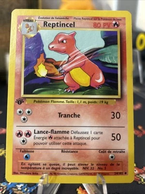Pokemon 1st Edition Charmeleon French 24/102 MINT Base Set Super Clean Card READ - Image 1 of 4