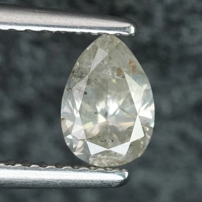 0.69Ct Rare 100% Natural No Treated I-1 Fabulous Pear White "I" Color Diamond - Image 1 of 4