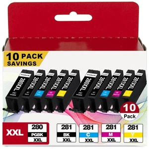 Wkłady atramentowe PGI-280/CLI-281 XXL do Canon TR8620 TS9521 TS9120 - Zdjęcie 1 z 7