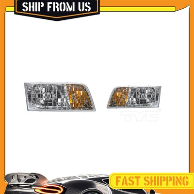 TYC Left Right Headlight Assembly Kit For Ford Crown Victoria 1998-2011 - Image 1 of 4