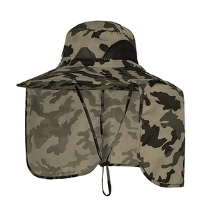 Sun Blocker Hats Outdoor Sun Protection Fishing Cap with Neck Flap Large Brim... - Picture 1 of 6