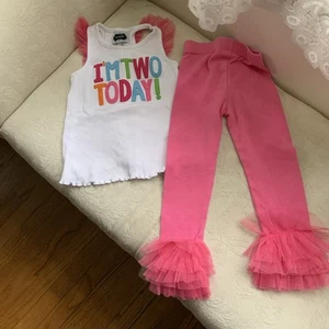 MudPie 2nd Birthday outfit size 24 Month/2T From Smoke /Pet Free Home. - Picture 1 of 9