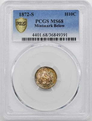 1872-S LIBERTY SEATED H10C PCGS MS 68 - Image 1 of 4
