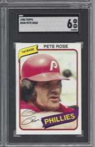 Tarjeta de béisbol 1980 Topps #540 Pete Rose Philadelphia Phillies SGC 6 inv#AR - Imagen 1 de 2