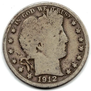 Mezzo dollaro da barbiere 1912 gradi in BUONE+ condizioni ~VEDI LA SCANSIONE stk12-100 - Foto 1 di 5
