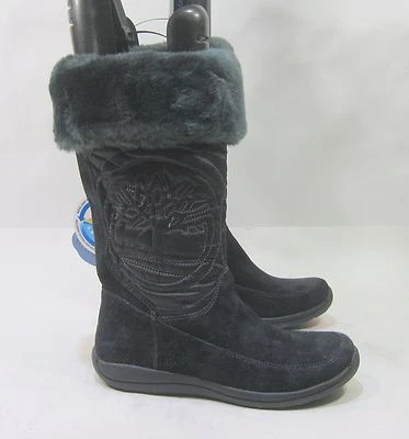 new  Timberland  Suede Pull Up Black knee Boots  Girl size 12.5 - Image 1 of 4