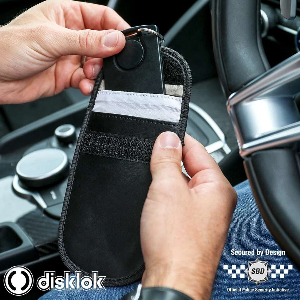 Disklok Security Car Key Signal Block Anti Theft Pouch Wallet 14cm Faraday RFID