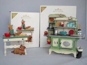 Hallmark Mrs. Claus's Stove & Kitchen Table Keepsake Ornaments~2012~Signed - Picture 1 of 12