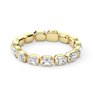Octagon Tennis Bracelet Clear Crystals Gold Plated - Picture 1 of 1