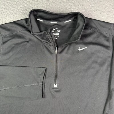 Nike Shirt Men XL Black Element Running Training 1/4 Zip Pullover Stretch 547793 - Image 1 of 4