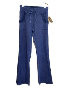 Cotton Natural Bali Blue Pants Size L Large Natural Organic Pima Cotton NWT - Picture 1 of 8