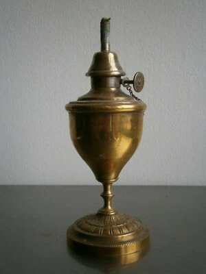 LAMPE PIGEON ANCIEN MODELE PLAQUE RAPPORTE DECOR BRONZE ET LAITON  - Photo 1/4