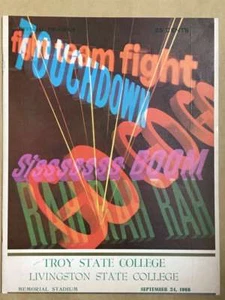 LIVINGSTON STATE COLLEGE @ TROY STATE COLLEGE FOOTBALL PROGRAMS 1966 EX - Picture 1 of 1