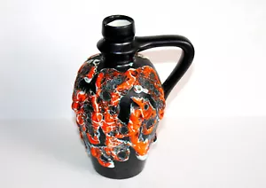 VALLAURIS - JOLI PICHET CRUCHE CARAFE LAVE et CERAMIQUE EMAILLÉE - DESIGN 19x9cm - Imagen 1 de 8