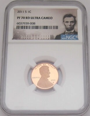 2011-S Lincoln Shield Cent NGC PF70 RED ULTRA CAMEO - Perfect GEM GRADED PROOF - Image 1 of 4