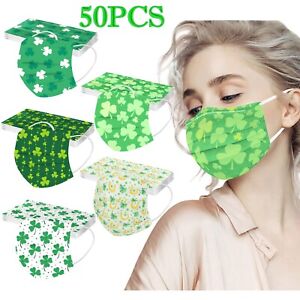 Adult St. Patrick's Day  Disposable  Mask 3Ply Ear Loop 50PCS Mask