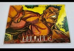 2013 Marvel Iron man 3 ARTIST SKETCH CARD RED HULK UNKNOWN ARTIST HA