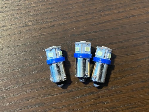 3 New Royal Blue Bayonet LED Lamp Light Bulbs 6v 6.3v 8v replace #47 ...
