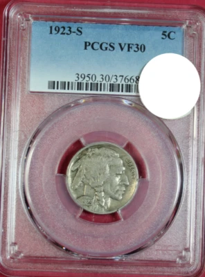 1923-S BUFFALO NICKEL PCGS VF30 - Image 1 of 4