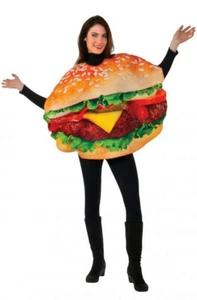 Grill-ty As Charred Burger Unisex Funny Halloween Party Tunic Adult Costume - Picture 1 of 1