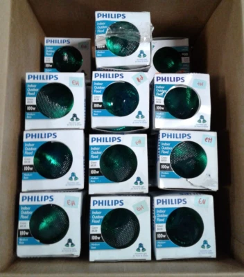 Qty. 24 Phillips Green BR38 Indoor/Outdoor Flood 100W Medium Base - New in Box - Image 1 of 4