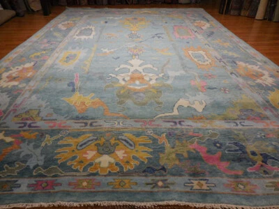 Alfombra de Anatolia, alfombra Oushak turca Ushak, alfombra Oushak contemporánea 12x18 pies Foto 1 de 4