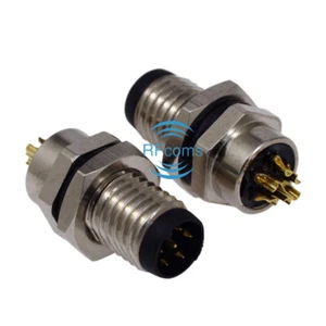 M8 Sensor Connector 6P Male Socket RFcom Waterproof Back Mount Soldering Adapter - Picture 1 of 14