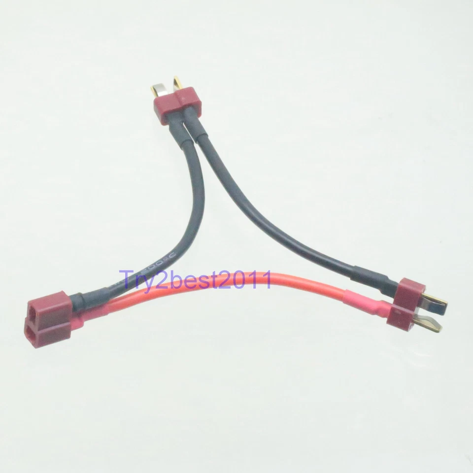 Deans 2-Male to 1-Female Series Connector Adapter Double Voltage Revo Slash LiPo - Image 1 of 1