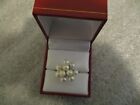 ESTATE 18K WHITE GOLD PEARL CLUSTER COCKTAIL RING SIZE 6.75  5.17g