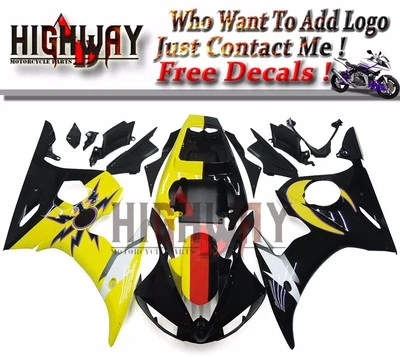 Motorrad Bodywork Fairing Kits Cowling For Yamaha YZF600 R6 2005 yellow black - Imagem 1 de 3