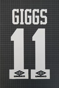 GIGGS #11 1992-1996 Player Size Premier League White Nameset - Picture 1 of 2