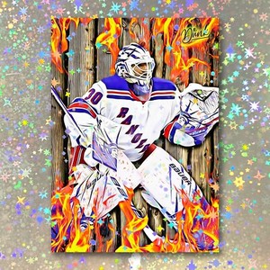 Henrik Lundqvist Holographic Barnburner Sketch Card Limited 1/5 Dr. Dunk Signed