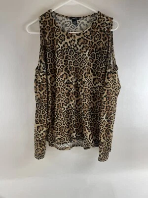 Camisa rue21 Para Mujer Talla Grande Estampado Guepardo Hombro Frío Manga Larga Cuello Redondo Foto 1 de 4