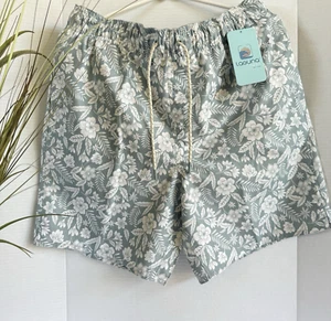 Laguna Men’s Swim Trunks – Size Large, Olive Green with Hawaiian Floral Print - Picture 1 of 5
