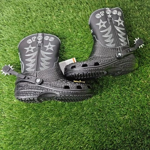 Crocs Cowboy Boots Womens Sizes 7 And 8 New Black - Picture 1 of 5