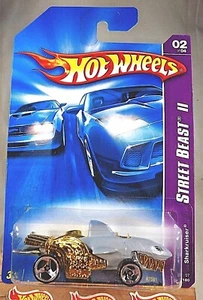 2007 Hot Wheels #66 Street Beasts II 2/4 SHARKRUISER grau/gold mit Chrom 3 Speichen - Bild 1 von 5