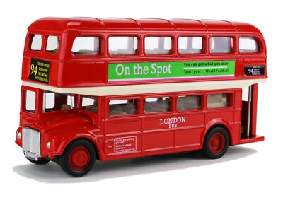 LONDON BUS ROT 12cm Oldtimer Bus roter Doppeldecker Sightseeing Modellauto Welly