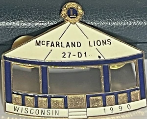 VNTG 1990 McFarland Wi Lions Club 27-D1 Lapel Tac Pin - Picture 1 of 3