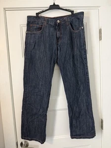 Vintage Miskeen Originals Jeans 38 Dark Wash Rhinestone Bedazzled Logo Cotton  - Picture 1 of 16