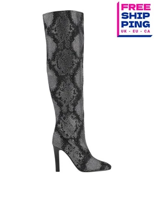 RRP€4545 GIUSEPPE ZANOTTI Hattie Lux Leather Boots US7.5 UK4.5 EU37.5 Rhinestone - Imagem 1 de 4