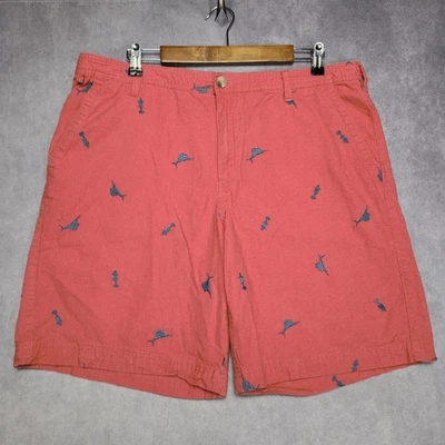 Columbia PFG Shorts Mens 38 Marlin Hula Girl Embroidered Fishing 10 Inseam - Image 1 of 4