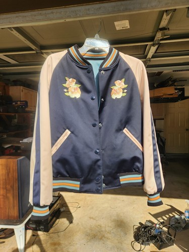 Raro!!!! COACH Bomber Donna Aloha ROSE Reversibile Varsity L