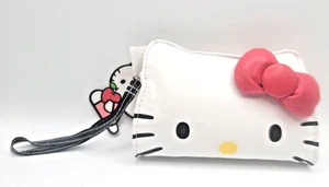 HELLO KITTY Cluth Sanrio Kitty Long Face Wristlet Wallet Bag with Red bow NEW - Picture 1 of 4