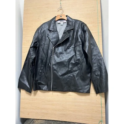 Chaqueta de moto Grease T Birds de cuero sintético negra Foto 1 de 4