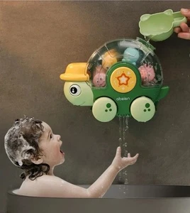 Turtle Bath Toy for Kids – Spinning Waterwheel with 3 Suction Cups – 18 Months + - Picture 1 of 12
