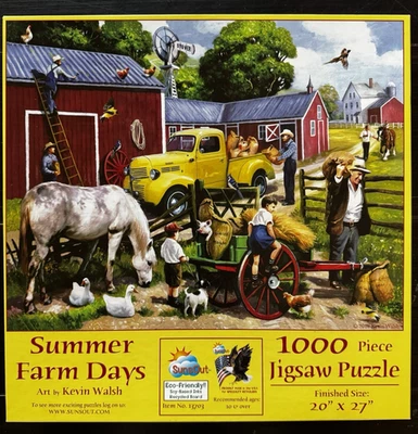 SunsOut Puzzle 1000 Piece SUMMER FARM DAYS art by Kevin Walsh 13703 - Image 1 of 2