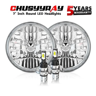 2PCS 7 Inch Round LED Headlight Hi/Lo For Dodge Dart 1968 1969 1970 1971 1973-74 - Image 1 of 4