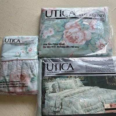 SET 2- Vintage Utica Custom Blend “Camille” Floral Bedding – JP Stevens Twin - Image 1 of 4