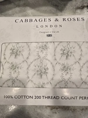 Fundas de Almohada Coles & Roses King 100% Algodón 21" x 42" Julia-Sage 200tc NUEVO Foto 1 de 4